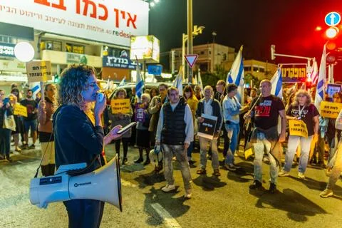 Weeekly protest in Haifa Stock Photos