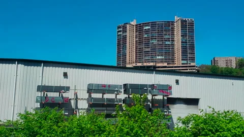 Weehawken city by train.4K Stock Footage 173348408