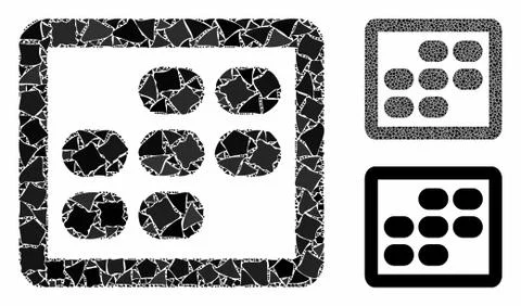 Week calendar Composition Icon of Tuberous Parts Illustrazione stock