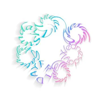 Week days vector. Illustrazione stock