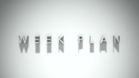 Week plan 3D title animation with shadows on a white background Stock Footage 297386628