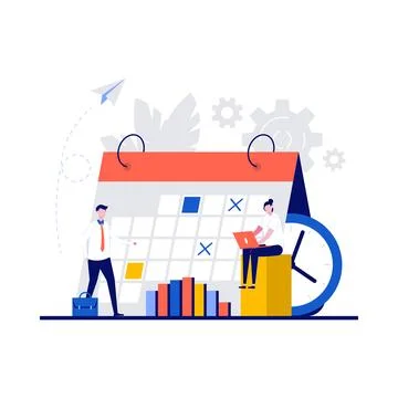 Week schedule, daily plan, work organizer concepts with character. People s.. Stock Illustration