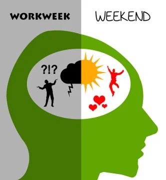 Week weekend difference Illustrazione stock