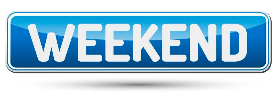 WEEKEND - Abstract beautiful button with text. Stock Illustration