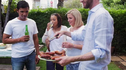 Weekend barbeque party Stock Footage 58281735