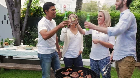 Weekend barbeque party Stock Footage 58281740
