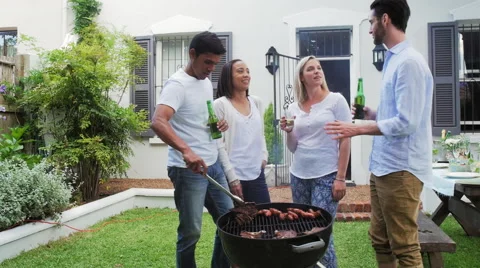 Weekend barbeque party Video stock 58281801