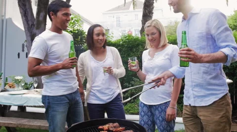 Weekend barbeque party Stock Footage 58281856
