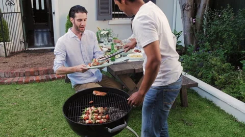 Weekend barbeque party Stock Footage 58282384