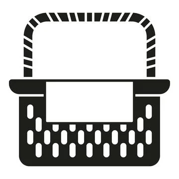 Weekend basket icon simple vector. Wicker picnic 스톡 일러스트