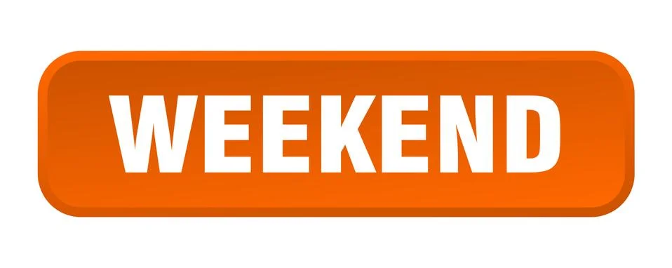 Weekend button. weekend square 3d push button 스톡 일러스트