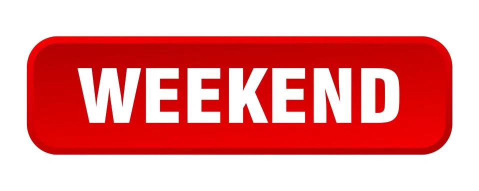 Weekend button. weekend square 3d push button Illustrazione stock