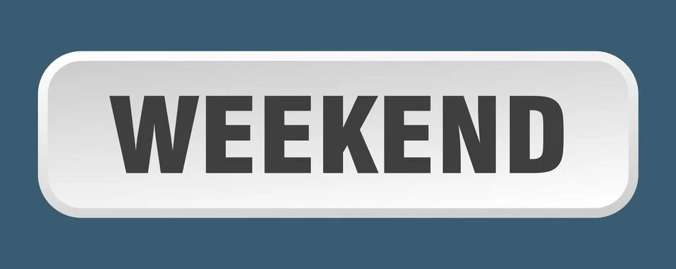 Weekend button. weekend square 3d push button Illustrazione stock