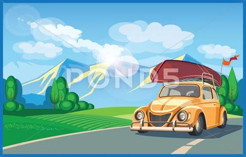 Weekend Camping Stock Illustration
