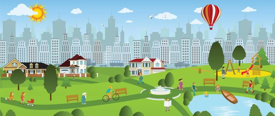Weekend in the city Stock Illustration