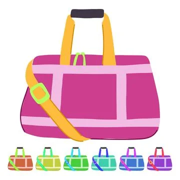 Weekend duffel bag vector cartoon graphic Stock Illustration