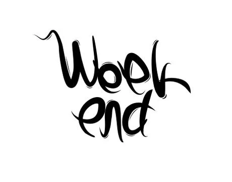 Weekend lettering Text on white background in vector illustration Stock Illustration