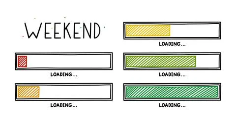 Weekend loading bar. Infographics design element with status of week completion Stock Illustration