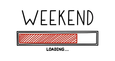 Weekend loading bar. Infographics design element with status of week completion Stock Illustration