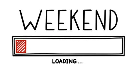 Weekend loading bar. Infographics design element with status of week completion Illustrazione stock