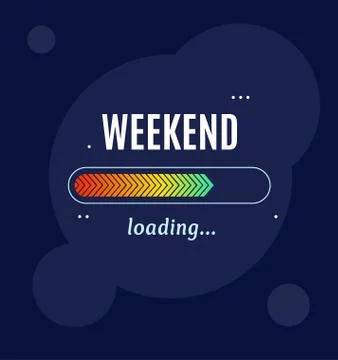 Weekend Loading Business Concept Poster Card. Vector Stock Illustration
