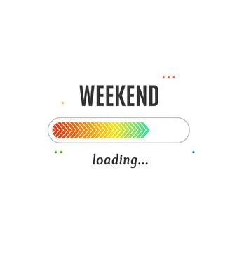 Weekend Loading Concept Isolated on a White Background. Vector Illustrazione stock