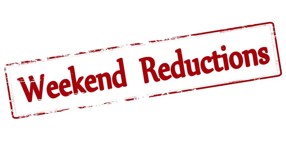 Weekend reductions Stock Illustration