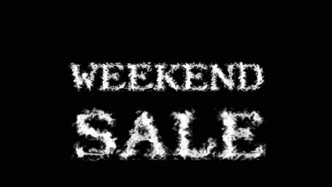 Weekend Sale cloud text effect black isolated background Stock Footage 139636483