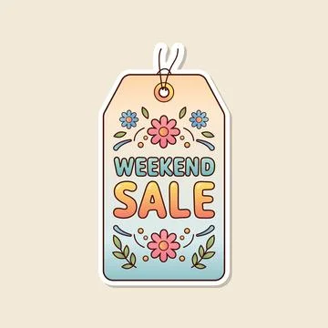 Weekend-sale-label Illustration