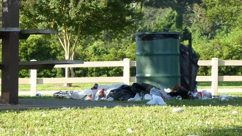 Weekend trash blowing in the wind Video stock 108328080