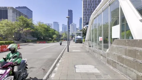 Weekend Walk When Jakarta Lights Up HI Roundabout from Java Stock Footage 299714958