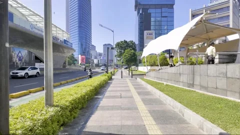 Weekend Walk When Jakarta Lights Up HI Roundabout from Java 動画素材 299715350