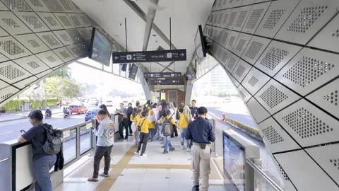 Weekend Walk When Jakarta Lights Up HI Roundabout from Java 動画素材 299715859