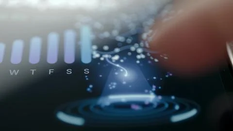 Weekly AI training activity visualization screen Stock Photos