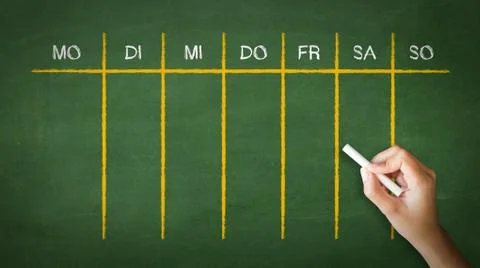 Weekly calendar (in german) Illustrazione stock