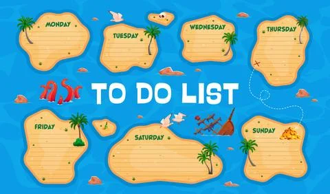 Weekly to do list and school education timetable Stock Illustration