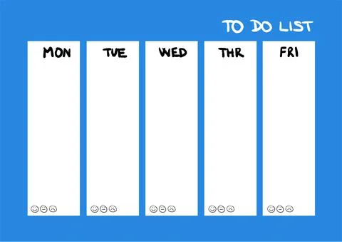 Weekly To Do List on Blue Background Illustrazione stock