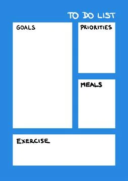 Weekly To Do List Goals, Priorities, Exercise Stock Illustration