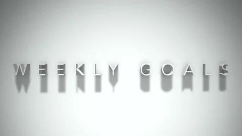 Weekly goals 3D title animation with shadows on a white background Vídeos de archivo 297905225
