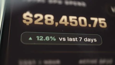 Weekly GPU Expense Growth on Analytics Screen Foto stock