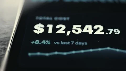 Weekly GPU Total Cost Trend Dashboard Foto stock