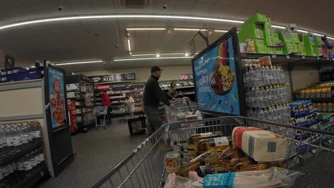 Weekly grocery shopping. Stock Footage 271235481