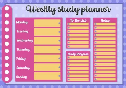 Weekly Lesson Plan To-Do List Stock Illustration