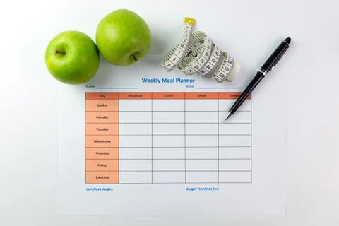 Weekly meal planner Stock Photos