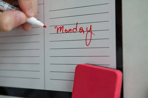 Weekly paneur for training schedule Stock Photos
