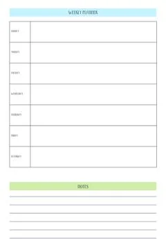Weekly personal planner diary template in classic strict style with multicolo Stock Illustration