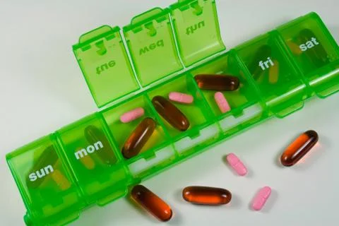Weekly Pill Box Stock Photos
