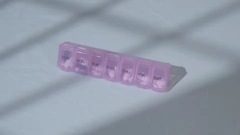 Weekly Pill Container Reminder Object Video stock 343328911