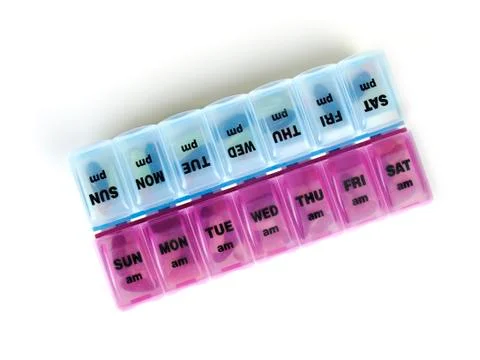 Weekly Pill Dispenser Stock Photos