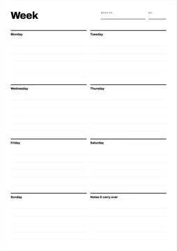 Weekly planner blocks template vector Stock Illustration